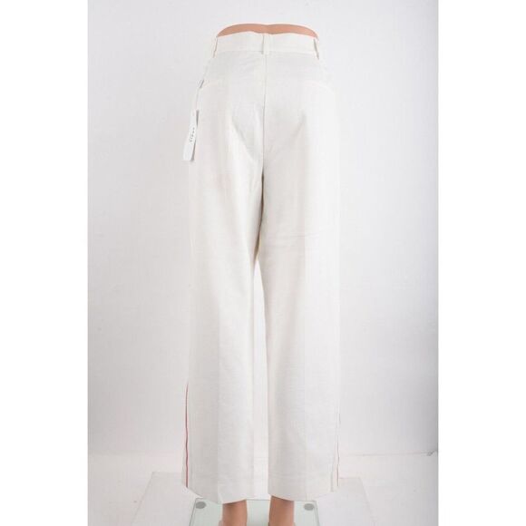 Akris Punto Womens Ferry Pants Trousers Cream Red Side Stripe EU 46 US 14 NWT - Picture 4 of 7